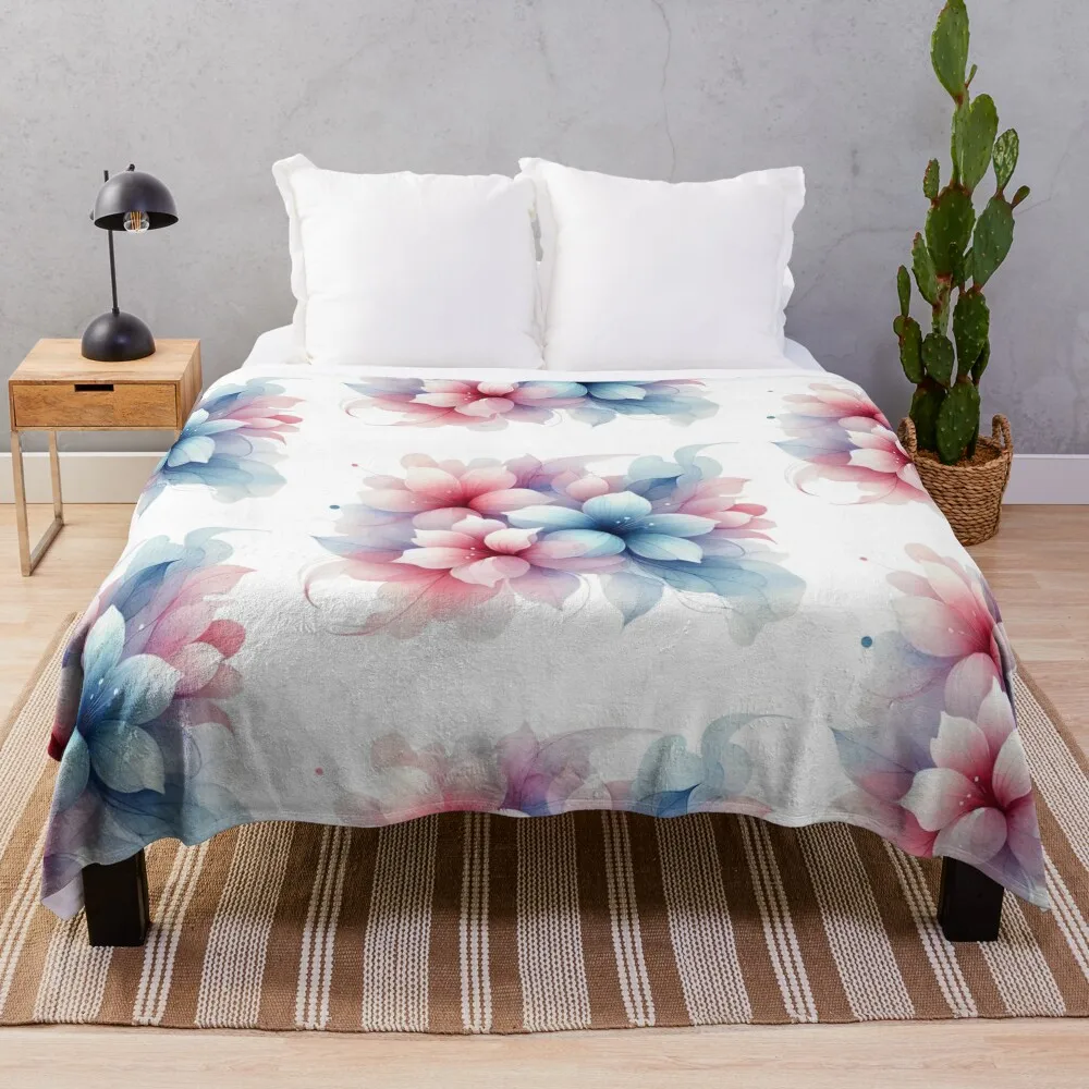 

Watercolor fantasy flowers Throw Blanket Bed linens Decorative Beds Decoratives Baby Blankets