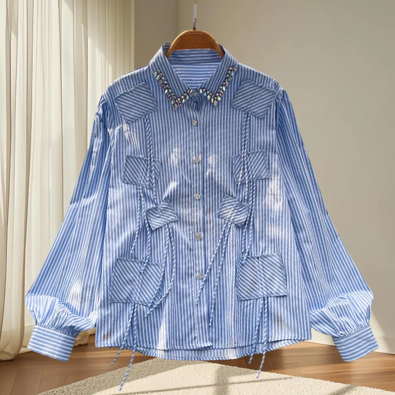 

Women's Spring Autumn Shirt Chiffon Tops Outerwear Design Luxury Brand Simple Fashion Comfortable Soft Leisure Large Premium