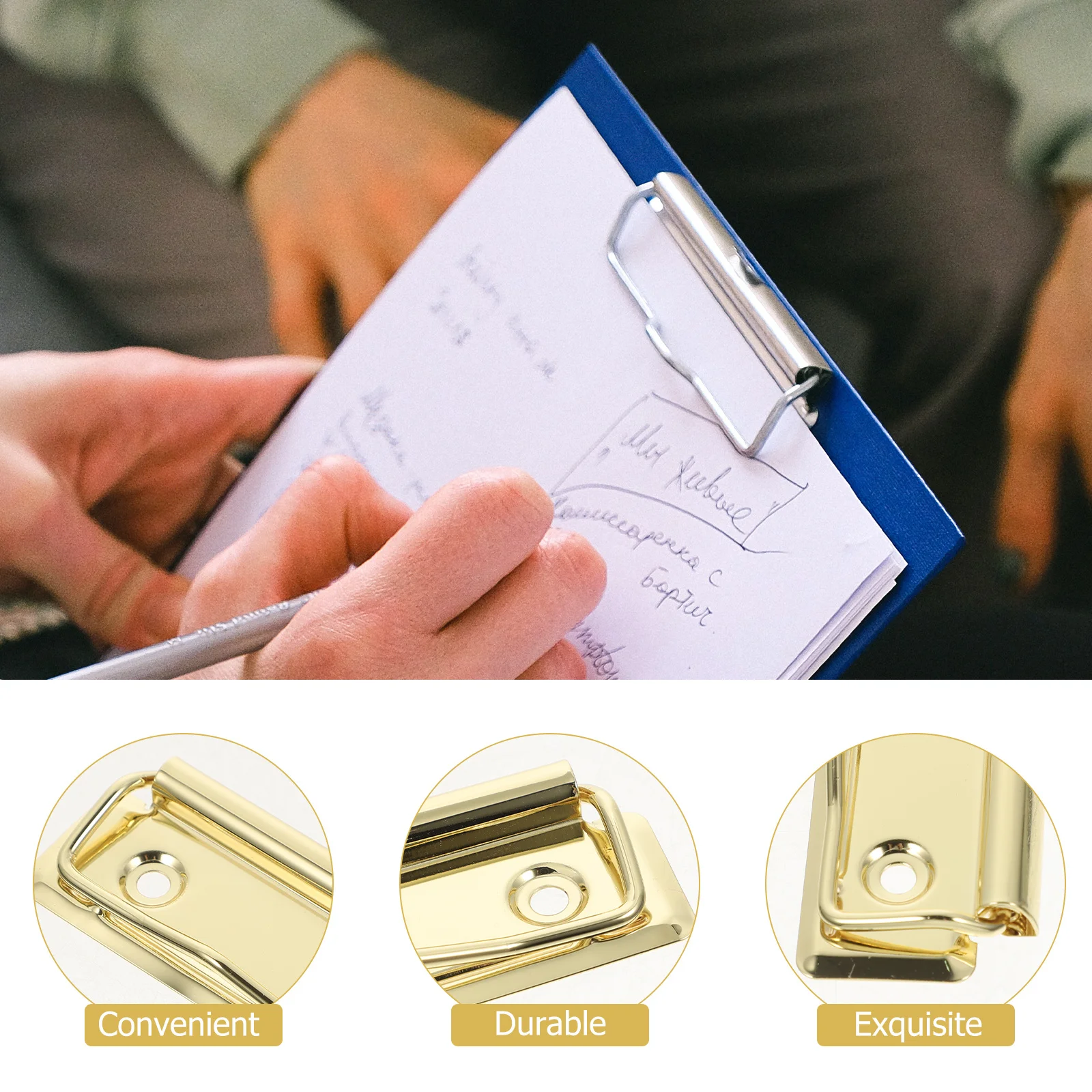 4개입 금속 클립보드 클립 재사용 가능한 대형 바인더 클램프 사무실 학교 용품 문서 파일 관리 문구류