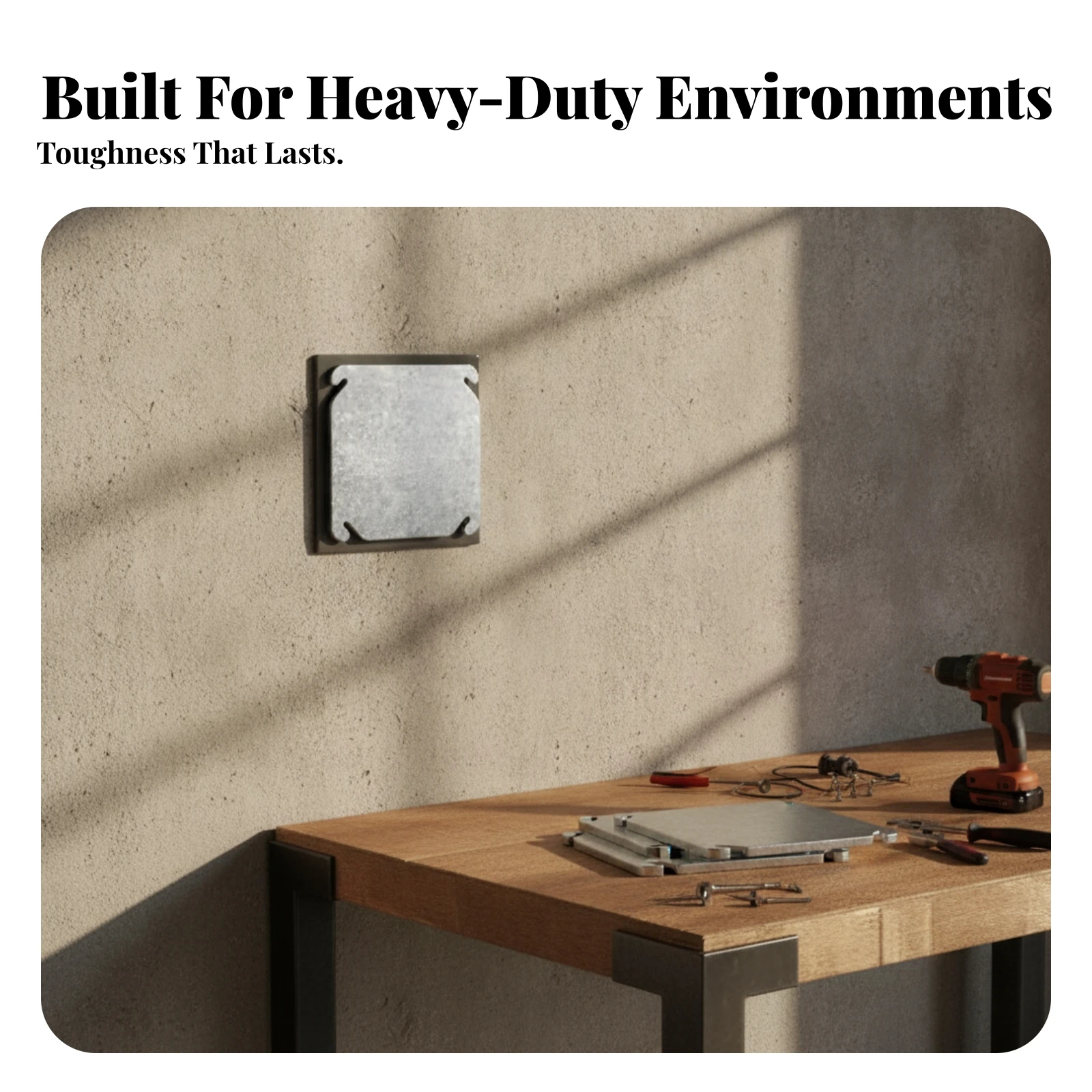 4 Pieces 4-Inch Square Electrical Box Cover Heavy Duty Junction Box Cover with Angled Mounting Slots Long-Lasting Flame