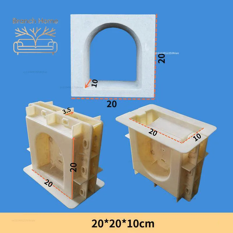ABS Double Sided Cement Hollow Brick Mold 20x20x10cm Three Piece Composite Mold Wall Brick Decorative Wall Hollow Porous