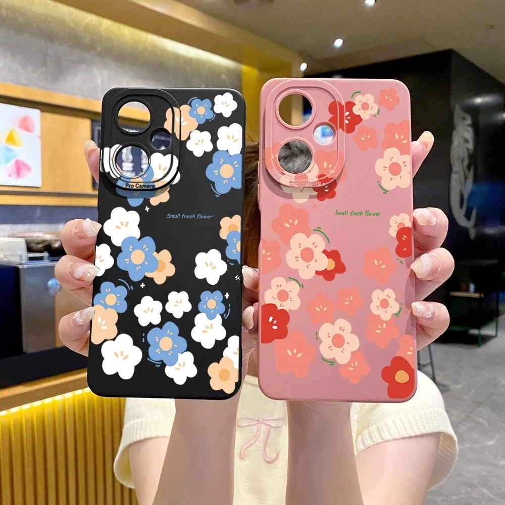 Совместимость с VIVO Y28 Y03 Y18 Y17S Y27 Y15S Y02S Y36 Y33S Y12A Y01 Y1S Y20A Женский чехол с цветком Tongyan Cover