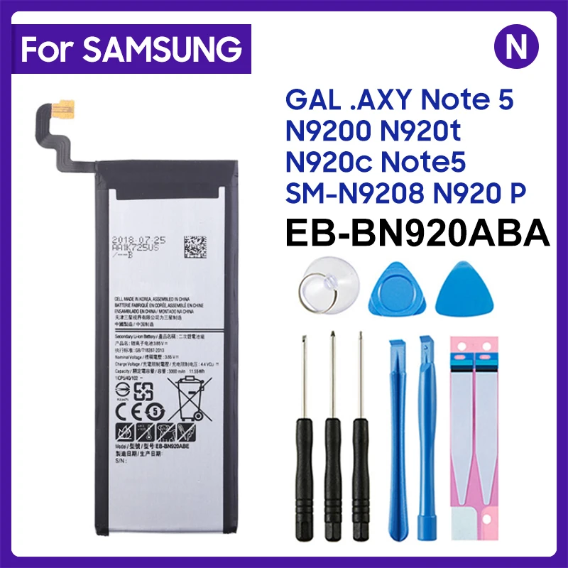 3000mAh EB-BN920ABA EB-BN920ABE Mobile Phone Battery For Samsung GALAXY Note 5 N920 N920G N920C N9200 N920t Not5 N9208