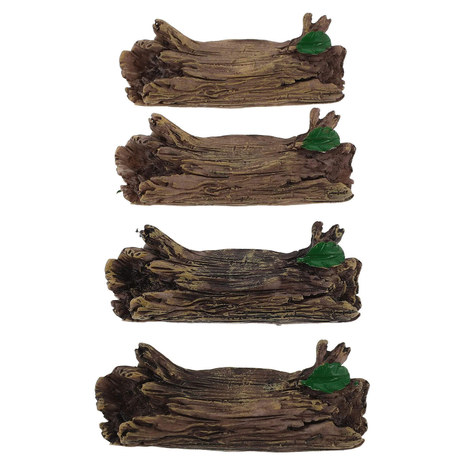 

4Pcs Miniature Landscape Decoration Artificial Tree Stumps Resin Micro Garden Ornament for Terrarium Bonsai Dollhouse Railway