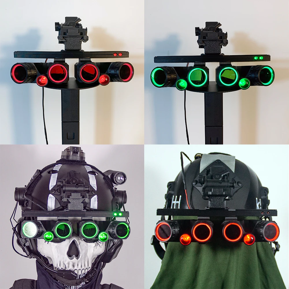 Call of Duty Ghost Koenig Night Vision Goggles Model Tactical Helmet Illuminated NVG Cosplay Prop with L4G24 Mount for CS Game