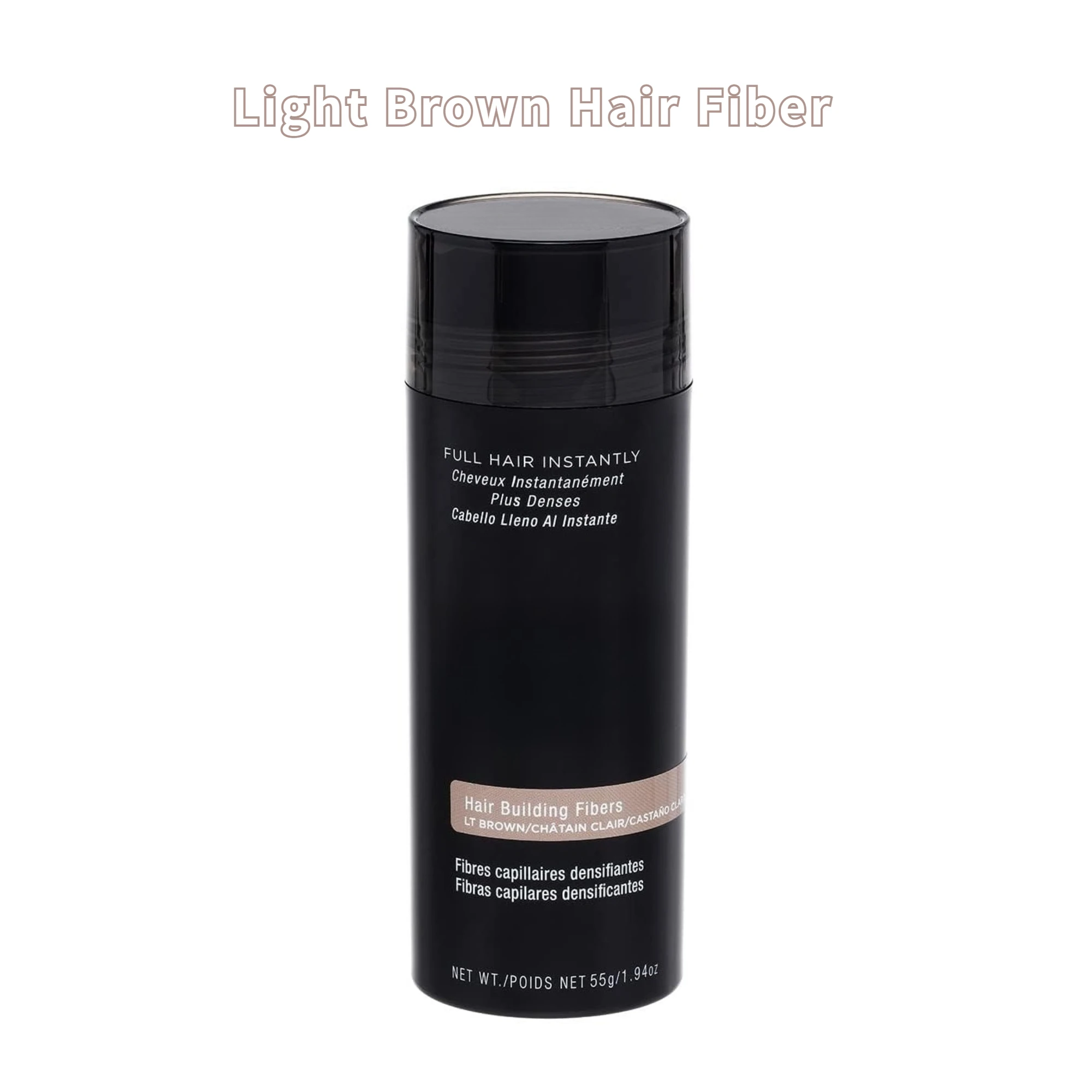 Light Brown Hair Building Fibers Instant Thickening Hair Powder Fill in Fine Thinning Hair for Fuller Looking Hair