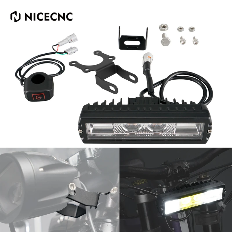 

NICECNC For Surron Light Bee X S L1E Plug & Play LED Headlight Light Switch With Bracket For Segway X160 X260 Electric Dirt Bike