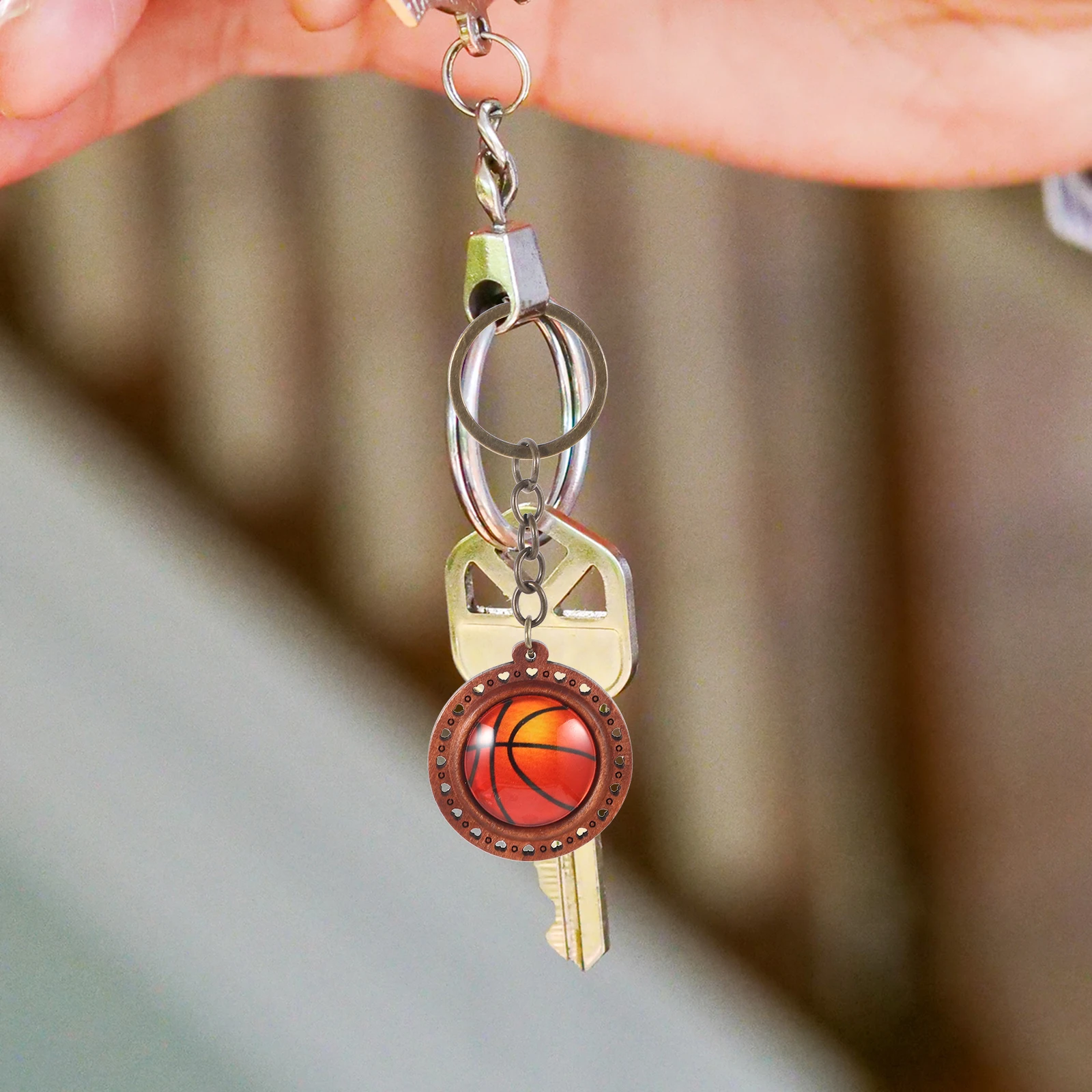 

Sports Ball Keychains Basketball Design Key Ring Bag Hanging Ornament Mini Portable Keychain For Boys Kids Graduation