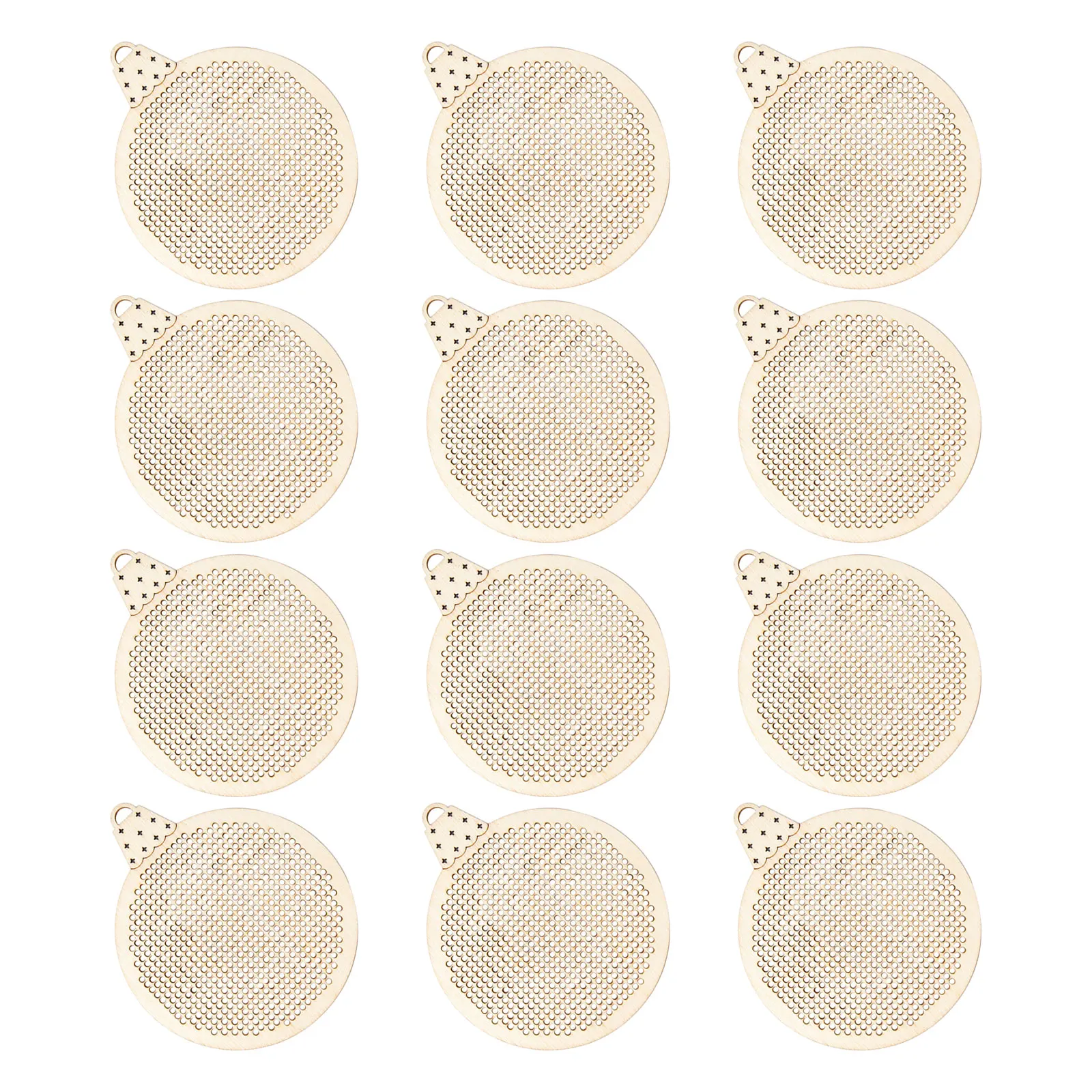 

12Pcs Xmas DIY Cross Stitch Wood Plates Embroidery Wood Chips Christmas Ornaments Festive Home Decor Christmas Ornaments