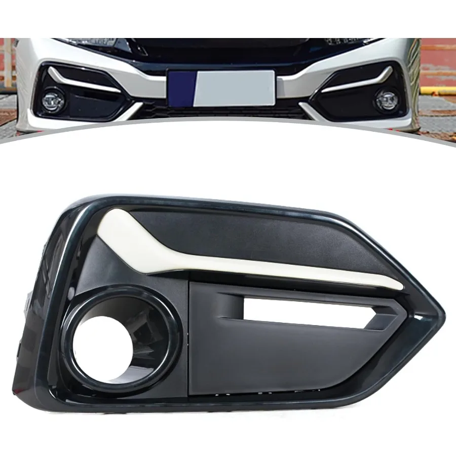 

Car Front Bumper Fog Light Frame Cover for Honda Civic Hatchback 20202021 Foglamp Trim Lid Bezel Right Enhanced Aerodynamic Des