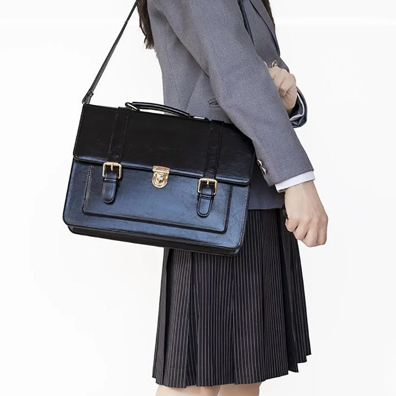 حقيبة يد للطلاب اليابانيين حقيبة مدرسية ريترو حقيبة ظهر من البولي يوريثان JK حقائب موحدة حقيبة كروس سعة كبيرة حقيبة ساعي حقيبة كامبريدج #4