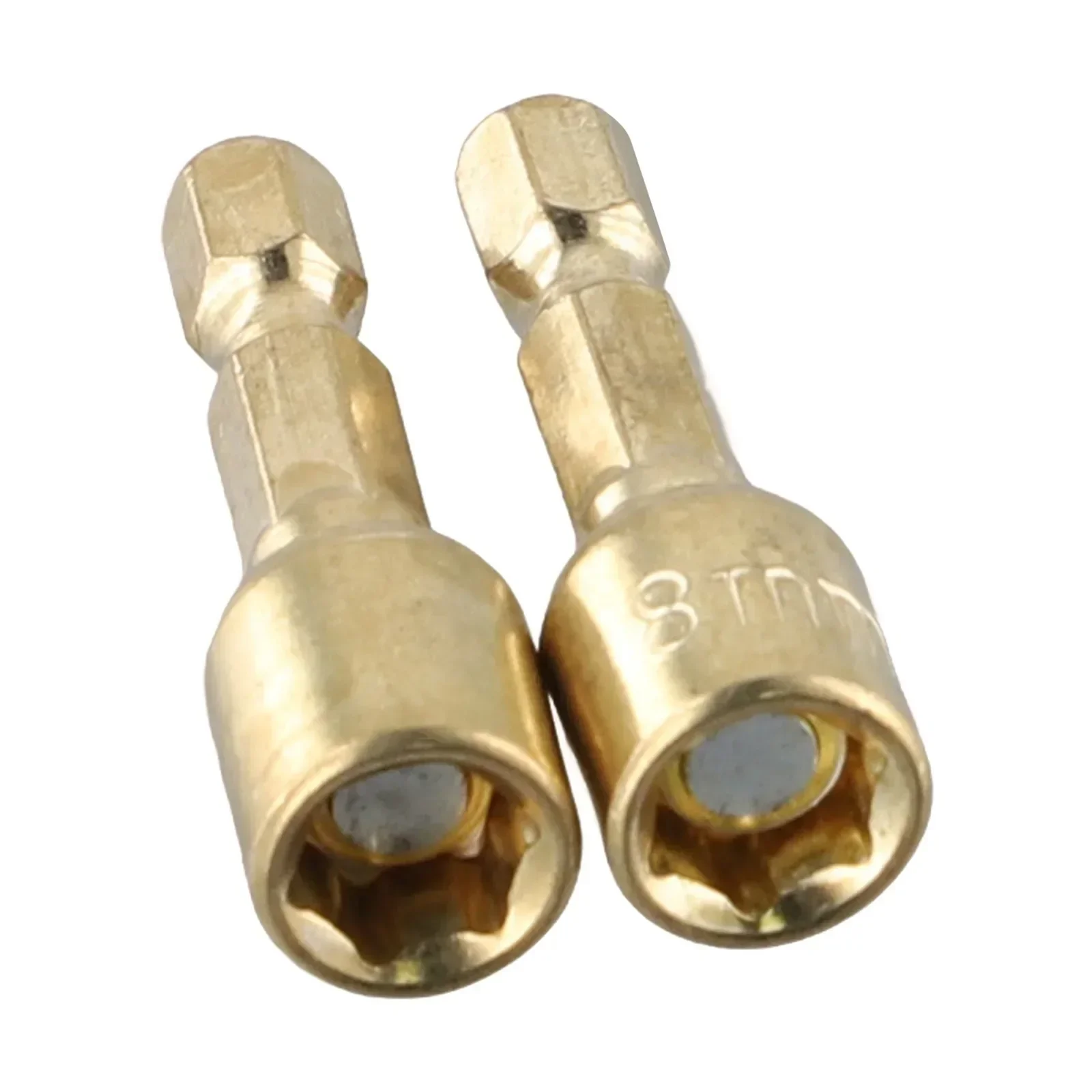 2PC 8mm Magnetic Nuts ไขควงซ็อกเก็ตบิตมือเจาะ Hex Shank Driver Adapter Chrome Vanadium Steel Power Drills อุปกรณ์เสริม