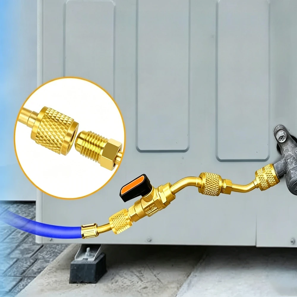 Refrigerant Compact Ball Valve Adapter 1/4