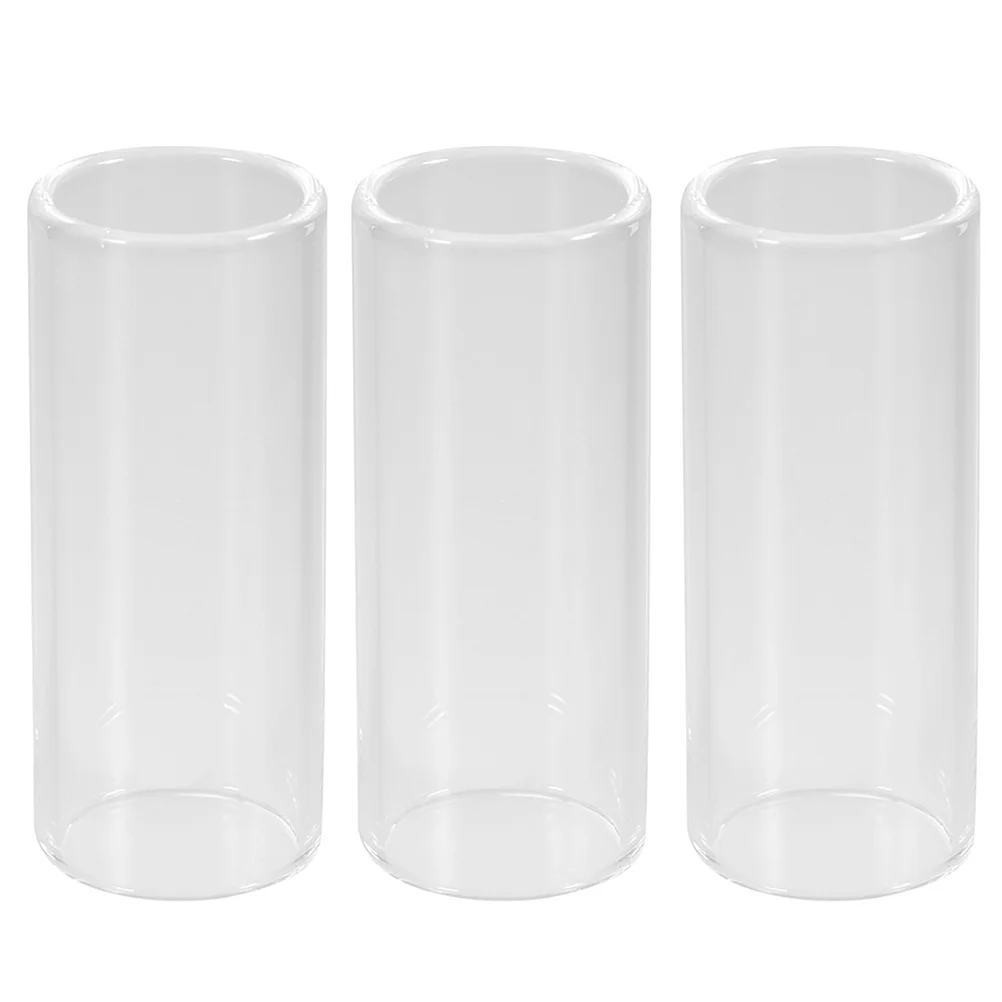 

6Pcs Guitar Slide Medium Bottleneck Glass Stainless Steel Slide Bass Transparent Silver Accentuates Harmonics Clear Bright Tone