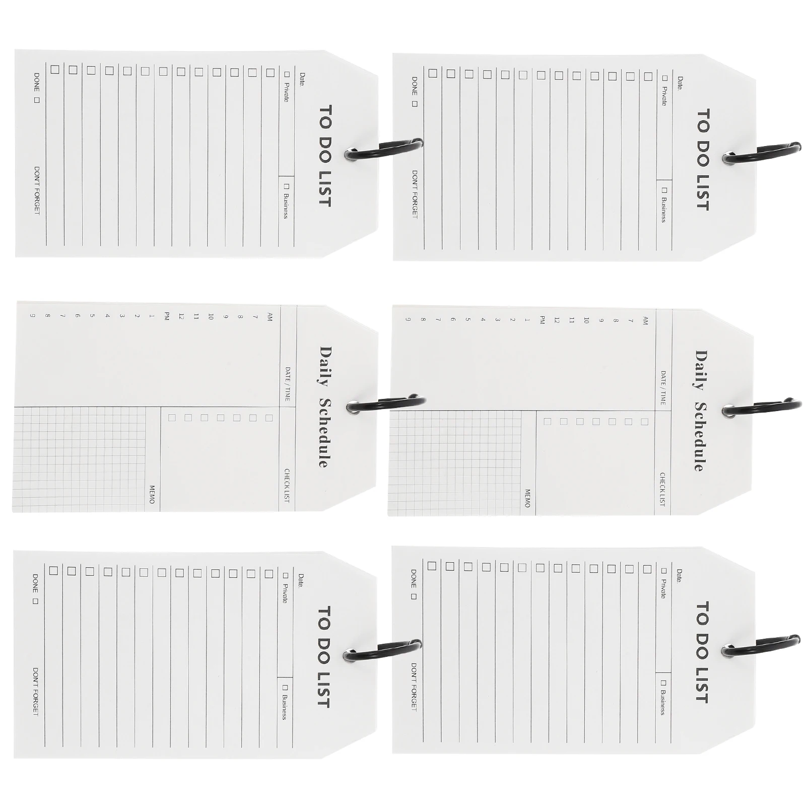 6 قطع من وسادة المذكرات الدائرية المحمولة للمخطط اليومي، ورق عالي الجودة، سهل الحمل للسفر المكتبي والمدرسة