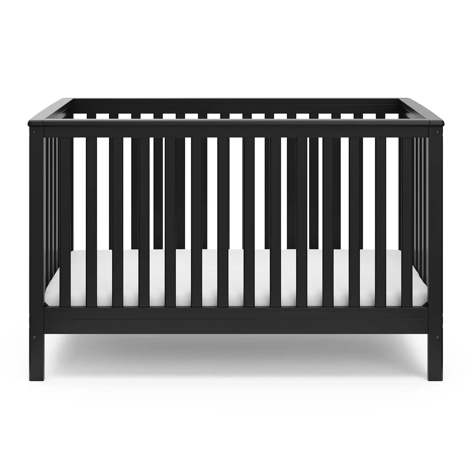 Storkcraft Hillcrest 4-in-1 Convertible Crib (Black) - Converts to Daybed, Toddler Bed, and Full-Size Bed, Fits Standard Full-Si