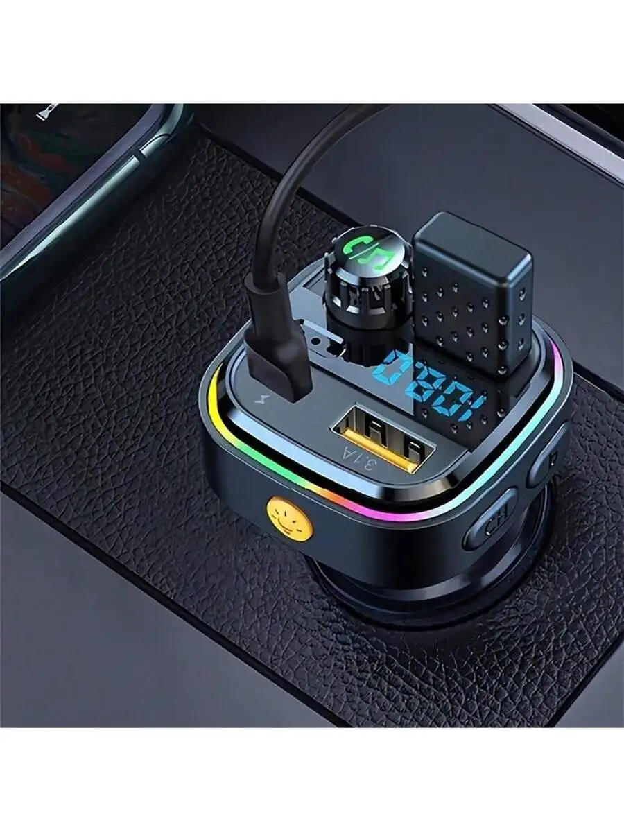 

Car FM Transmitter With Bluetooth 5.0, PD QC3.0 Fast Charging, 48W Dual USB, LED Display, Windproof
