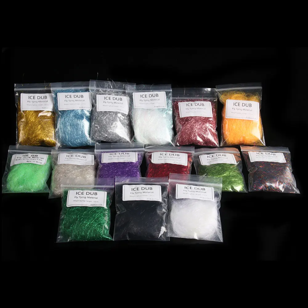 1 Packung 3,5 cm Ice Dubbing Fliegenbindematerial Nymphen-Scuds Dub Ice Wing Fiber Thorax Material Flash Sparkle Add Blending Material – Detail 7