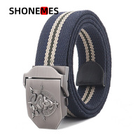 Shonemes Eagle Tiger Snake Tactical Belts Stars Automatic Metal Buckle Outdoor Sports Breathable Belt 110cm 120 130 140 for Men