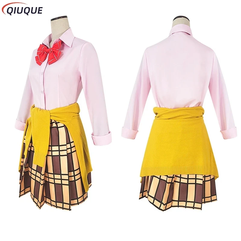 

Anime Citrus Cosplay Costume Aihara Yuzu / Aihara Mei Uniform Outfit Women Girls Suit Necktie Shirt Skirt Vest Stockings