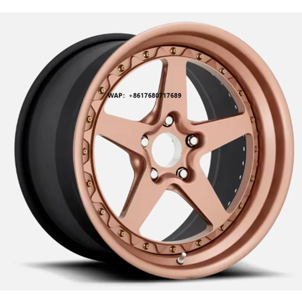 Custom Luxury Forged Gold Supercar Wheels 5x114.3 5x127 Spokes Design Carbon fiber wheel hub