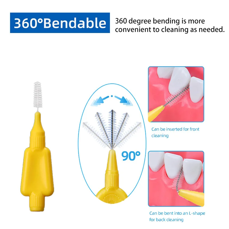 70pcs Multi Size Interdental Brushes Extra Soft Teeth Cleaning Tools Braces Brush Cleaner Orthodontic Flossers Toothpicks