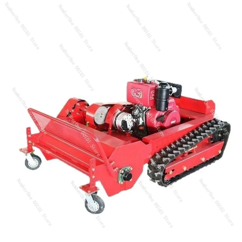 

Remote Control Lawn Mower, Mountain Terrain Track Diesel Grass Chopper, Automatic Lawn Trimming and Orchard Weeding