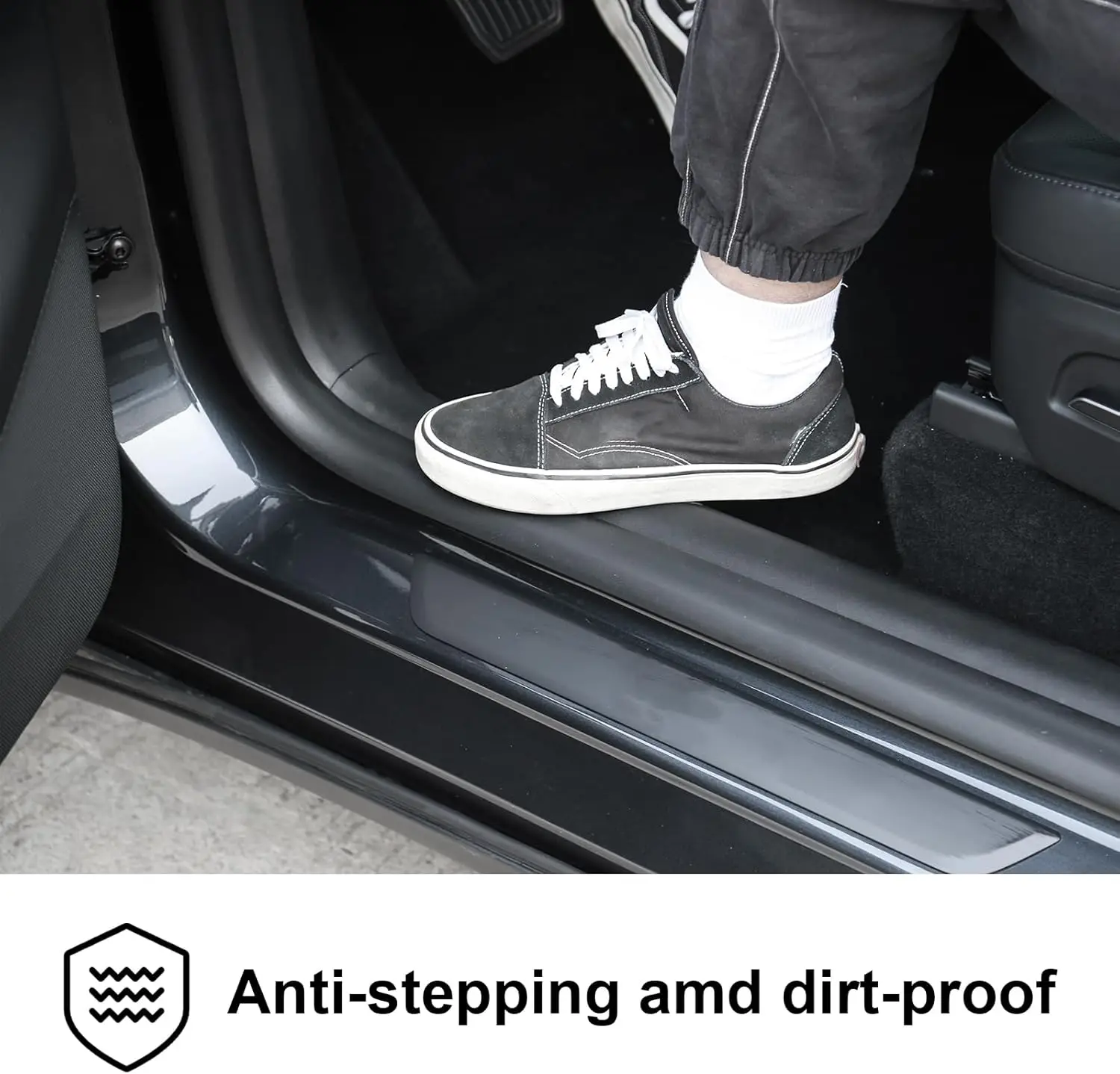 8-teiliger Türschwellenschutz für Tesla Model Y Juniper 2026, Anti-Kick Vollschutz-Türschwellenabdeckung, Neues Model Y, TPE-Material, LHD – Detail 5