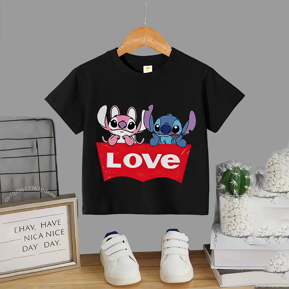 Disney Teen 100% Cotton T-shirt Kids Simple Stitch Boys Printed Casual Cotton T-shirt Boys Girls Comfortable Short sleeve Haraju