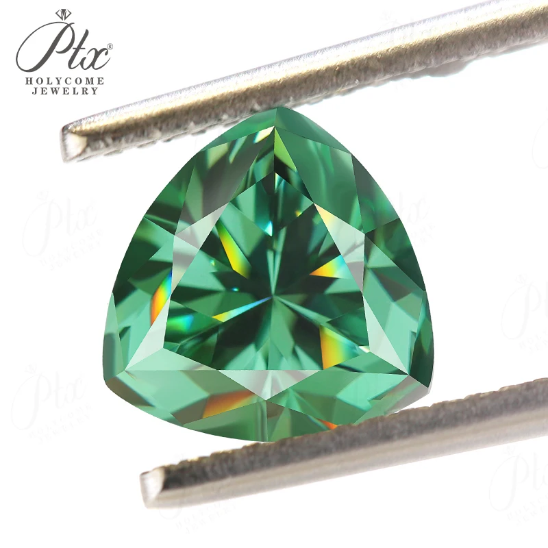 

Lab Grown Moissanite Diamond Multicolor Trillion Shape Making Engagement Proposal Rings GRA Certificate Jewelry Stones No Fade
