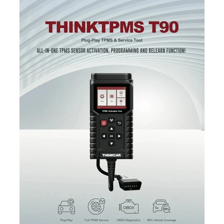 ThinkCar-ferramenta do serviço do sensor do TPMS, ferramenta do diagnóstico da pressão do pneu, THINKTPMS TP T90, S3 315MHz 433MHz, 2in 1