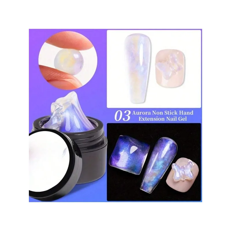 قلم جل منشئ الشفق القطني ، جيل Canving 3D Memaid Giter ، جل صلب ، 1 جل نمذجة يدوي غير لاصق ، بحاجة إلى مصباح LED فوق بالآشعة فوق البنفسجية