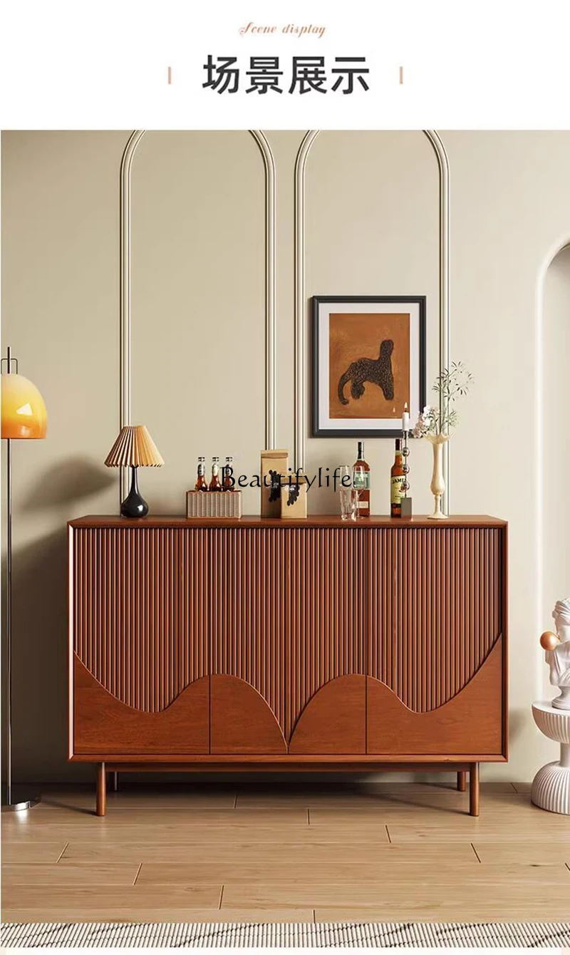 North American cherry wood shoe cabinet simple French entrance cabinet living room dining side cabinet