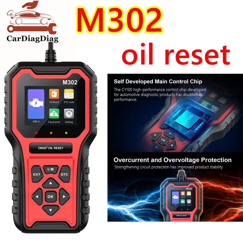 

M302 Automotive Fault Diagnosis Tool Supporting all vehicle models using OBD2/EOBD protocols Oil reset