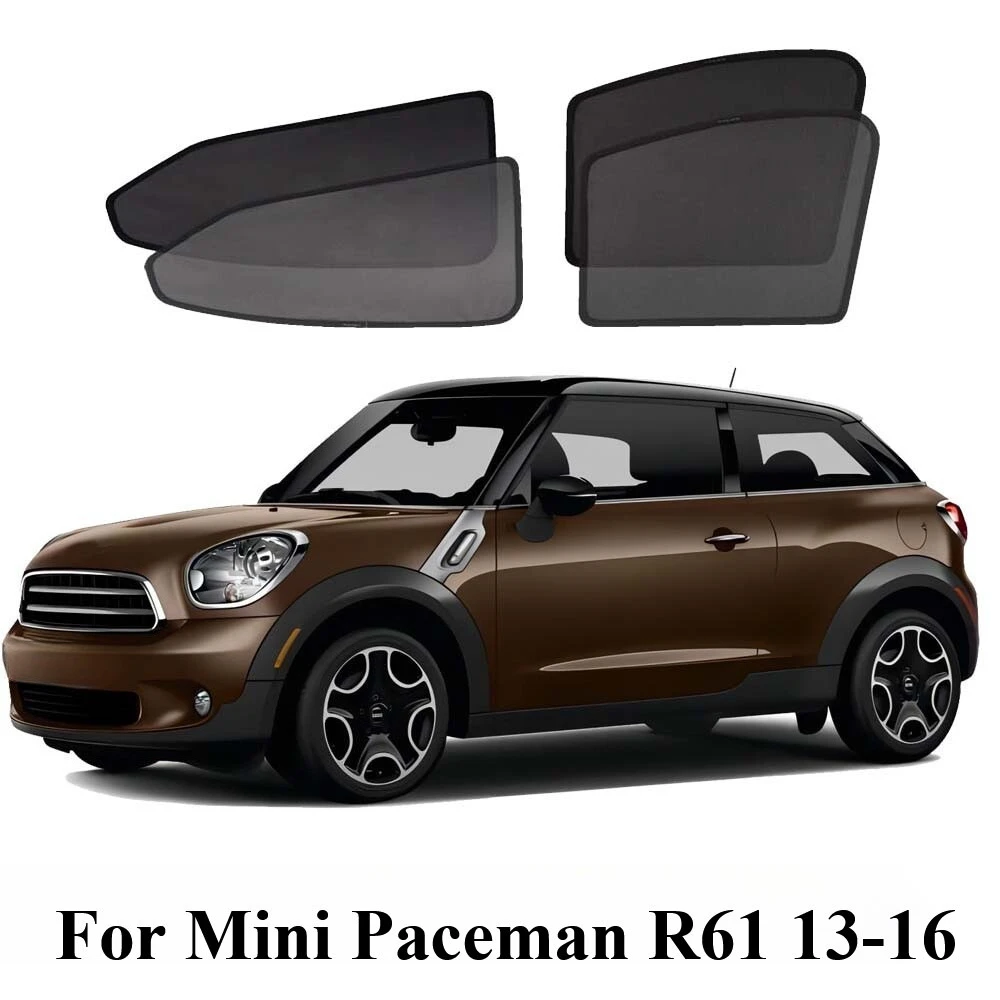 Black Sun Shades For Mini Paceman R61 13-16 Front Mid Back Windows Sun Blind