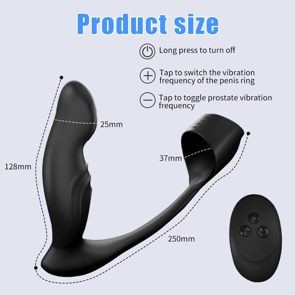 Male Prostate Massage Remote Anal Vibrator 10 Speeds Delay Ejaculation Ring Testis Stimulate Anus Plug Butt Adult Sex Toys 18+