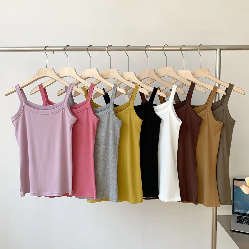 

Майка в рубчик, однотонная Облегающая рубашка с круглым вырезом, без рукавов, уличная одежда, лето