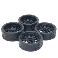 Metal Wheel Pattern Racing Tires 2 Narrow 2 Wide for Wltoys 284131 K969 K989 Mini-Z Mini-Q 1/28 RC Car Upgrade Parts,3