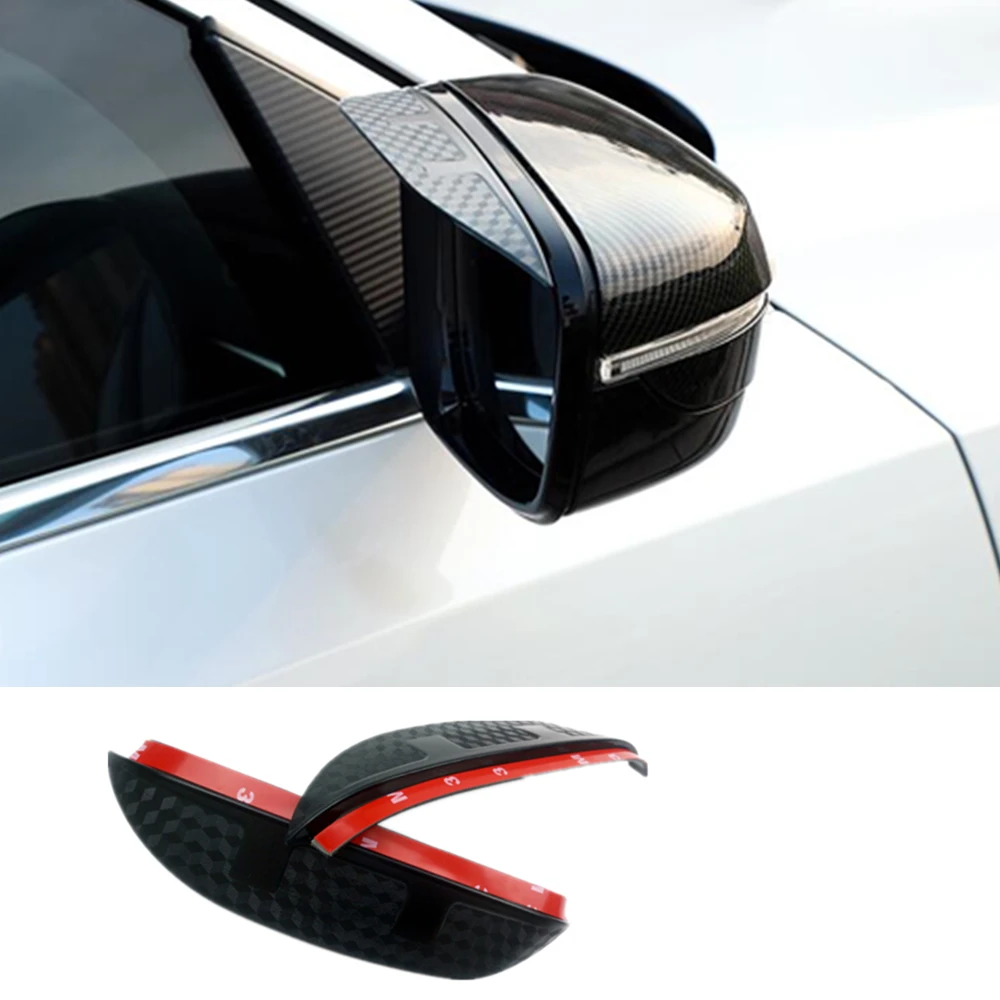 For Renault Kadjar 2016 2017 2018 2019 Car Stick Rear Rearview Glass Mirror Rain Eyebrow Shield Sun Visor Shade Plastic 2PCs/Set