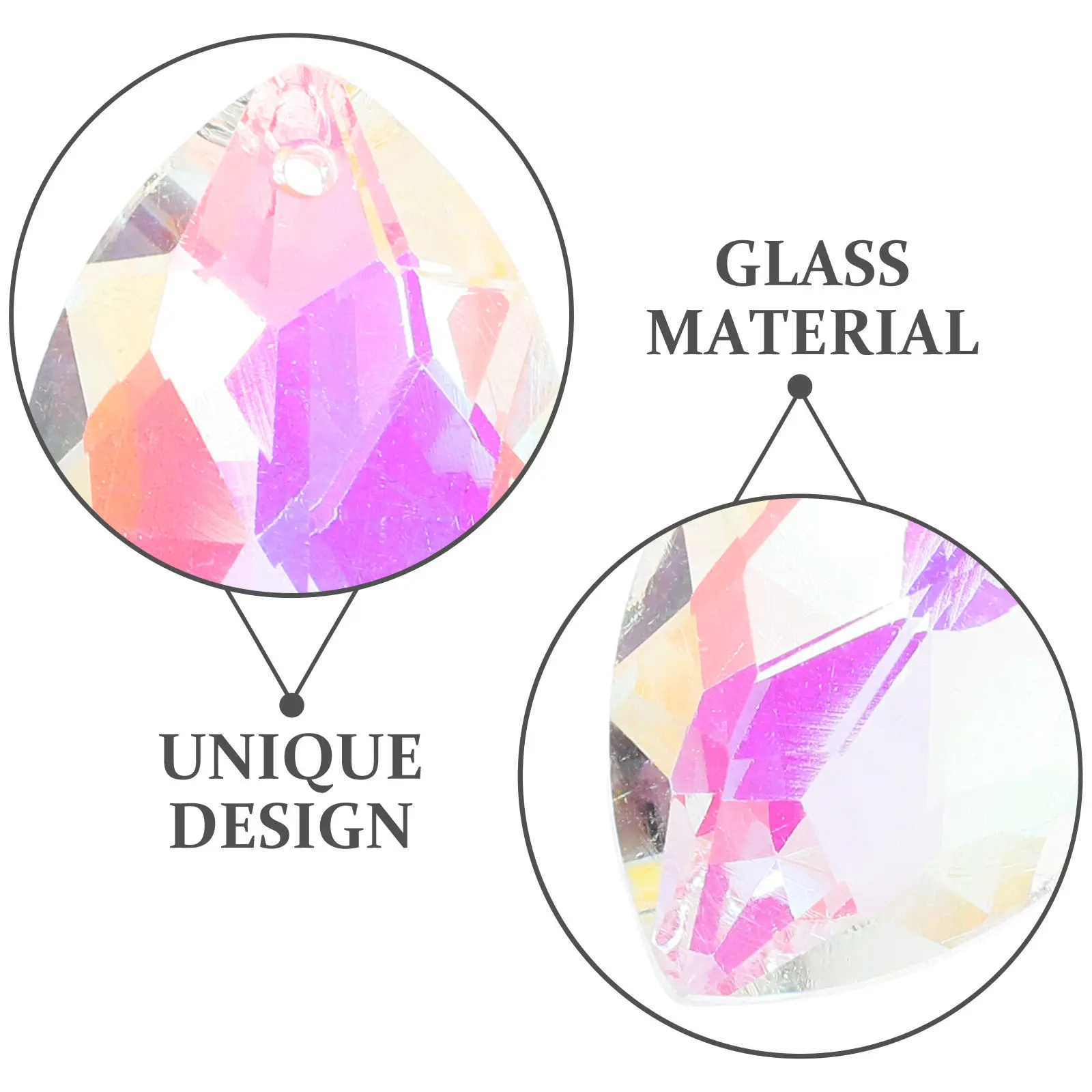 10Pcs Crystal Glass Beads Pendants Shiny Beads for DIY Curtain Making and Decorative Crafts Glass Pendants Earring Making Charm