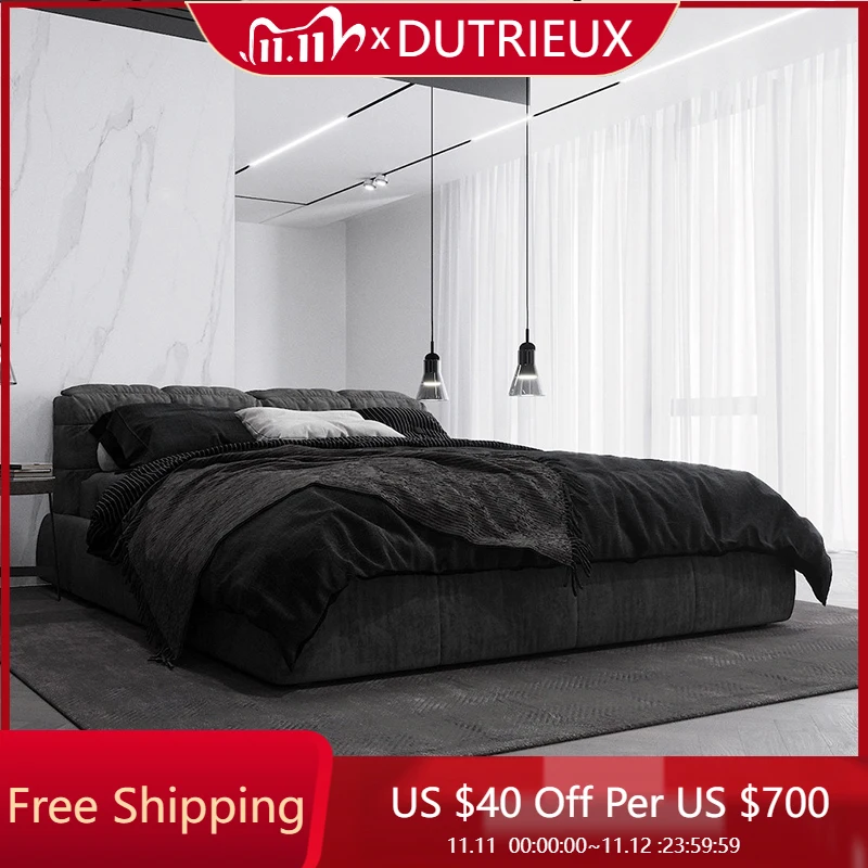 

Double Soft Modern Bed Minimalist Wedding Full Nordic High Quality Cheap Bed Aesthetics Create Light Luxury Muebles Furniture