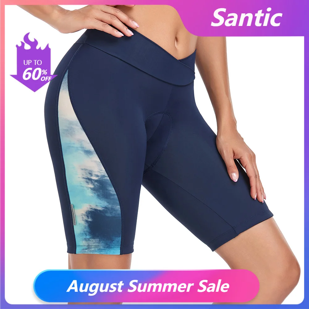 Santic Shorts Ciclismo Feminino 4D com Acolchoamento