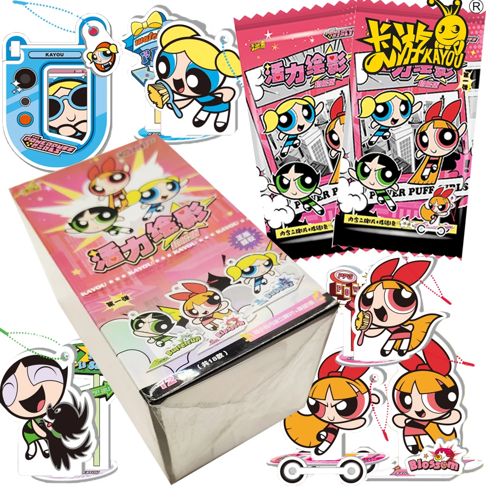 

Original KAYOU The Powerpuff Girls ACG Stand Acrylic Model Blossom Bubbles Buttercup Cartoon Exquisite Desktop Decoration Gifts