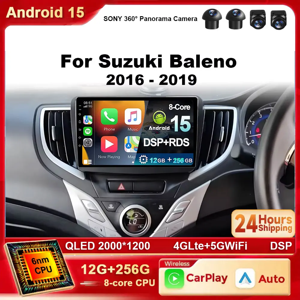 

Android 15 Car Radio For Suzuki Baleno 2016 2017 2018 2019 GPS Navigation Multimedia Head Unit Stereo Autoradio WIFI+4G Carplay
