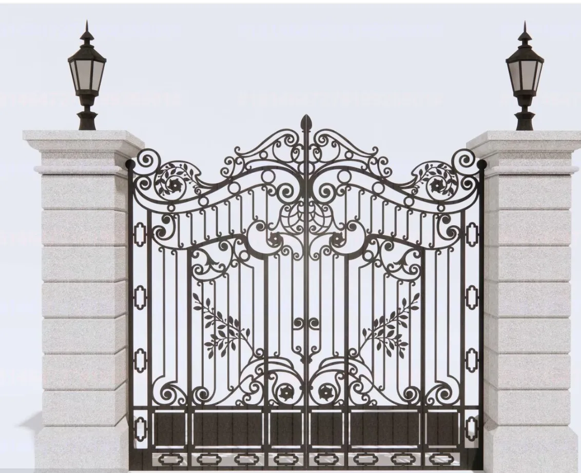 Wrought Iron Gate Steel Metal Driveway Main Gate Balcony Designs For Home