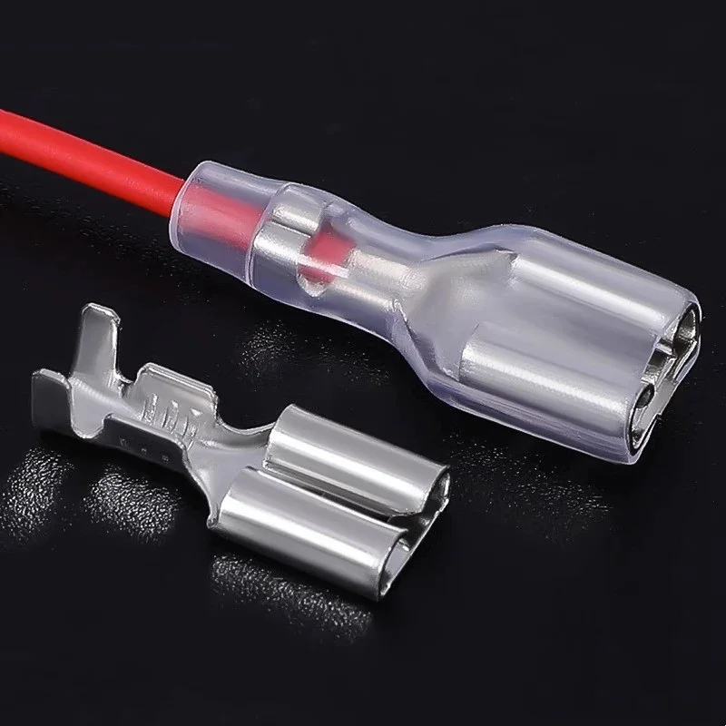 100 قطعة غطاء شفاف لموصل محطة تجعيد 6.3 مللي متر #4