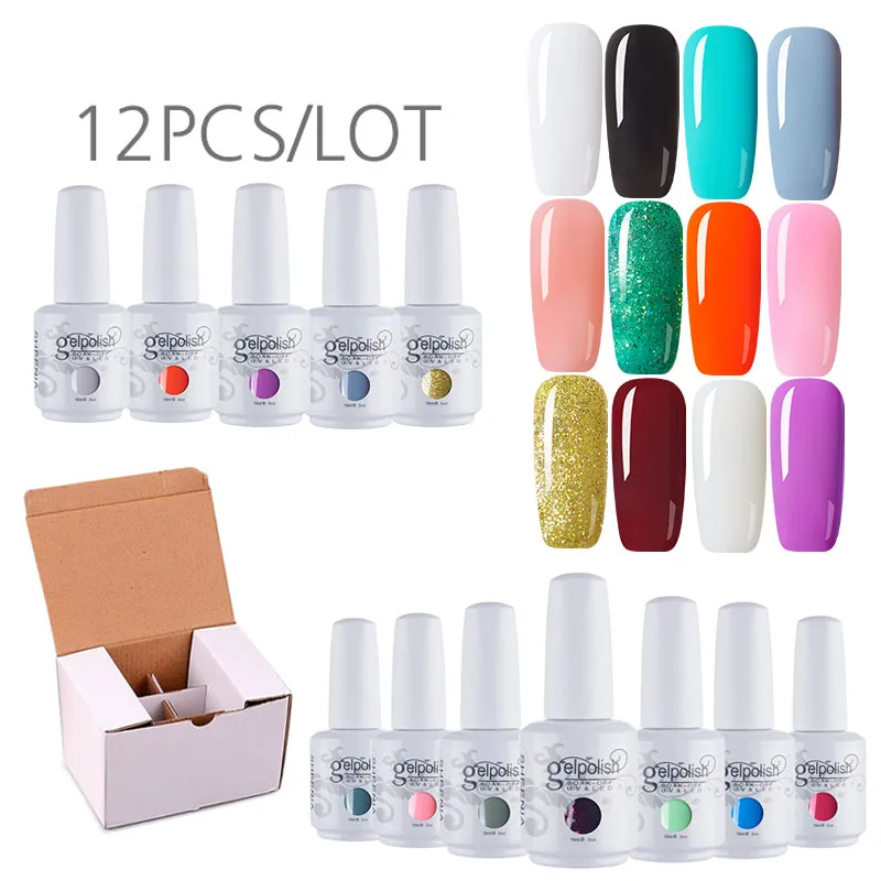 2022 nuovo 12 pz/set colori Gel smalto per unghie Set 84 colori Semi permanente UV Led Gel vernice Soak Off lacca per unghie Base Top Coat