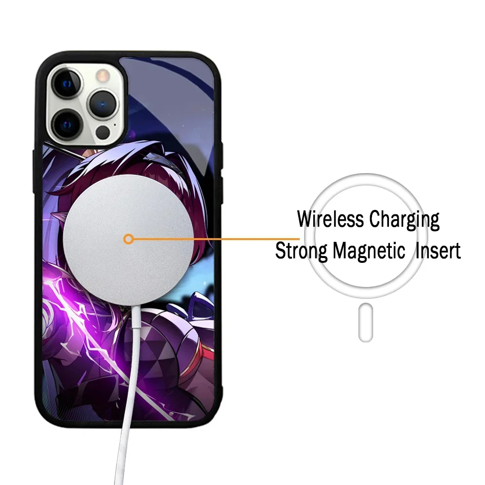 Game Wuthering Waves Baizhi Phone Case For IPhone 11 12 13 14 15 Plus Pro Max Mirror Acrylic Cover For Magsafe