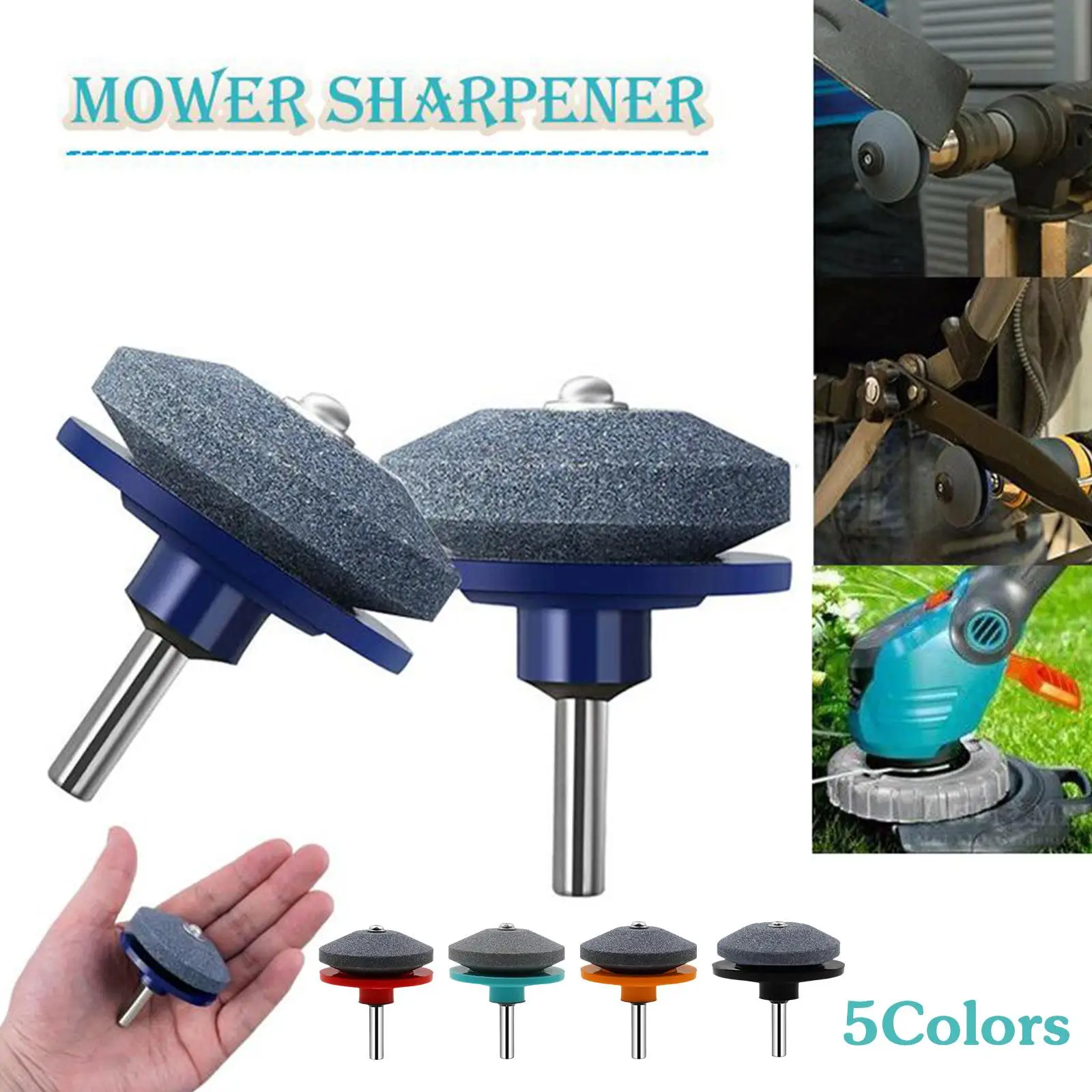 50MM Faster Lawn Mower Sharpener Lawnmower Sharpener Universal Grinding Rotary Drill Cuts Точилка для лезвий газонокосилки