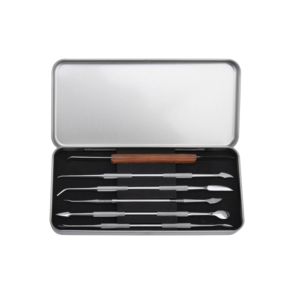 6Pcs/Set Dental Spatula Plaster Knife With Metal Box Versatile Teeth Wax Carving Tool Dental Practical Instrument Dentist Tools